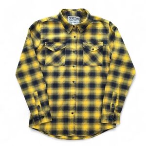 Dixxon Flannel Co Form & Function Black/Yellow Plaid Flannel Pearl Snap Women L